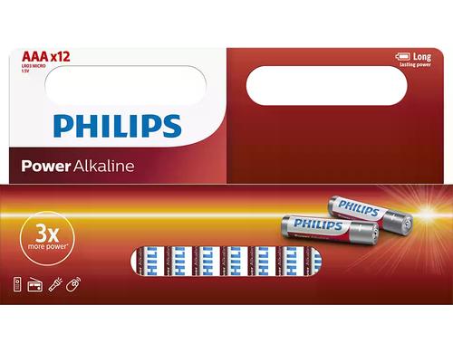 Philips Batterie Power Alkaline AAA 1.5 V, LR03 Alkaline, 12 Stck