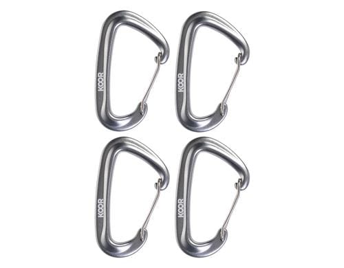 KOOR Karabiner 12kN dark silver 4 Stk. Aluminium, 81x48mm