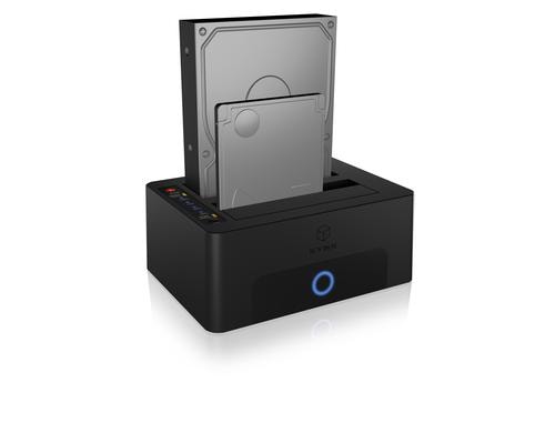 ICY BOX IB-1232CL-U3, 2-Fach HDD Dock/Klon USB 3.0, schwarz, fr SATA HDD