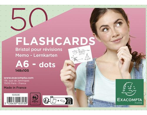 Exacompta Karteikarte farbig A6, Dots, grn, 50 Stk