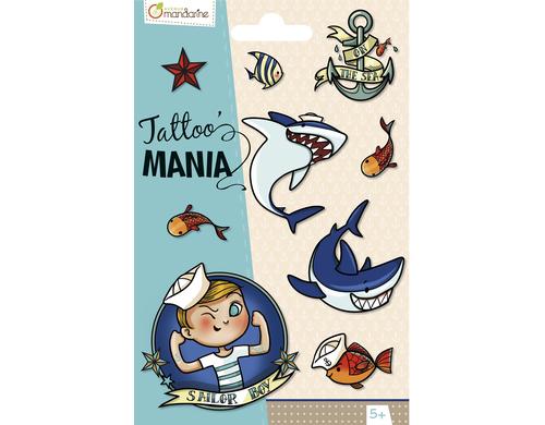 Avenue Mandarine Tattoo Mania Marine 1 Bogen mit 10 Tattoos