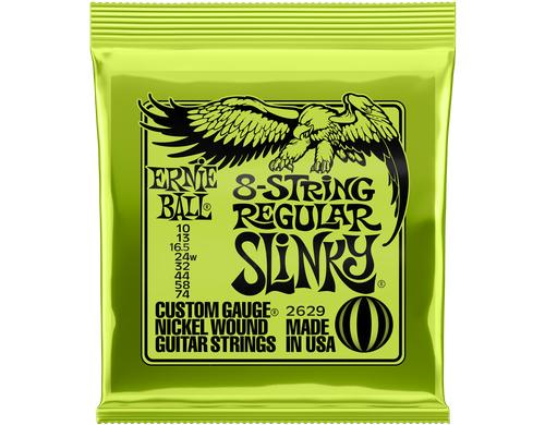 Ernie Ball 2629 Slinky Nickel E-Gitarren Saitensatz, 8 S.,  Regular 10-74