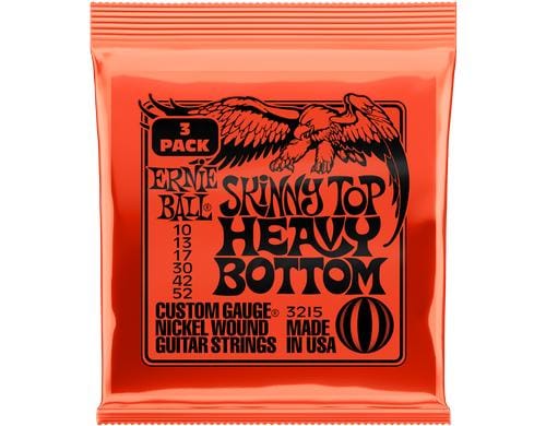 Ernie Ball 3215 Slinky Nickel, 3er Pack E-Gitarren Saitensatz, Skinny Top 10-52