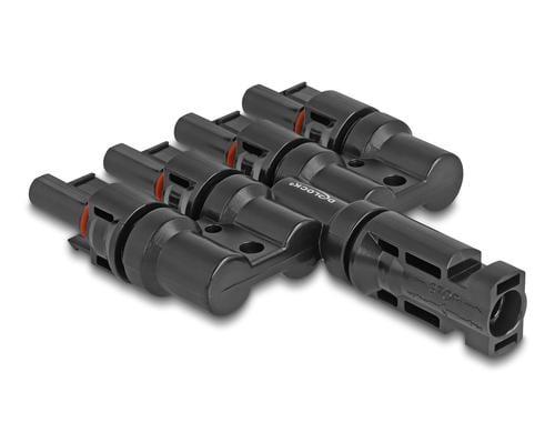 Delock DL4 Solar Konnektor 1x Stecker zu 4x Buchse, schwarz