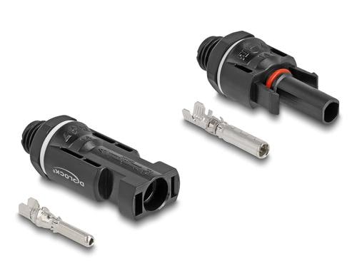 Delock DL4 Solar Konnektor zum Crimpen Stecker und Buchse, 2 Stck, schwarz