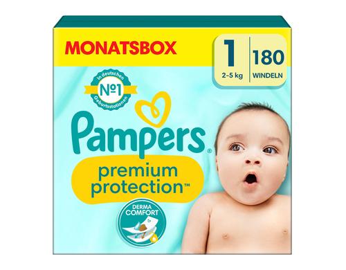 Pampers Premium Protection New Baby Gr.1 Newborn 2-5kg MonatsBox / 180 Stck