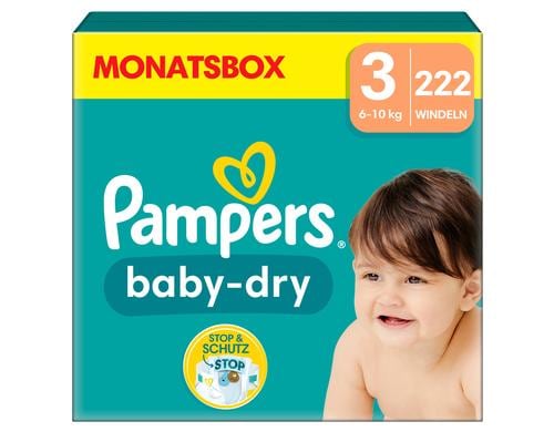 Pampers Baby Dry Gr.3 Midi 6-10kg MonatsBox / 222 Stck