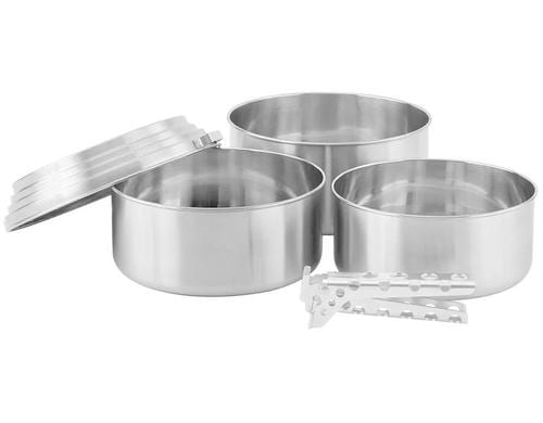 Solo Stove Edelstahltpfe 3er-Set silber, Volumen: 1.25l, 1.5l & 2.0l