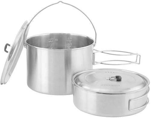 Solo Stove Edelstahltpfe 2er-Set silber, Volumen: 1.5l & 3.0l