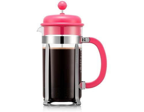 Bodum Caffettiera 8 tassen rosa Edelstahl, Kunststoff, Silikon, Stahl