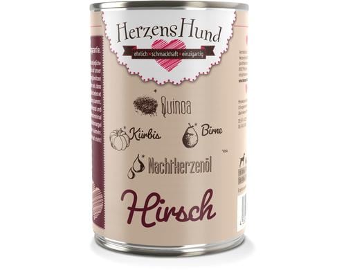 Herzenshund Hirsch mit Bio-Gemse 400g, Dose