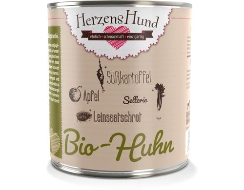 Herzenshund Bio-Huhn mit Bio-Gemse 800g, Dose