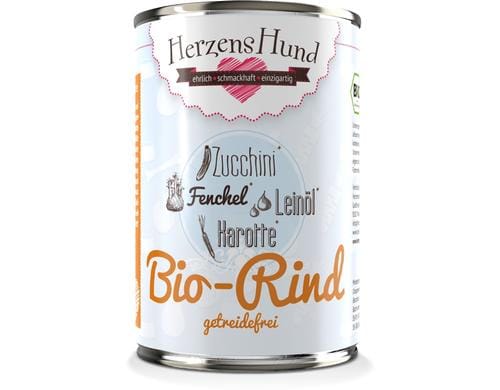 Herzenshund GF Bio-Rind mit Bio-Zucchini 400g