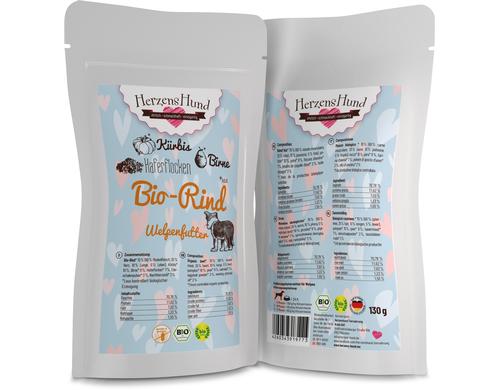 Herzenshund Welpe Bio-Rind mit Bio-Krbis 130g