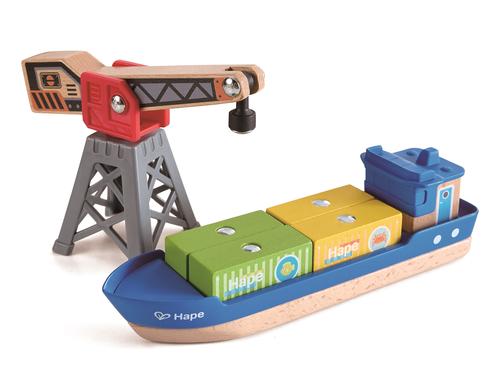 Hape Cargo Ship + Crane FSC 