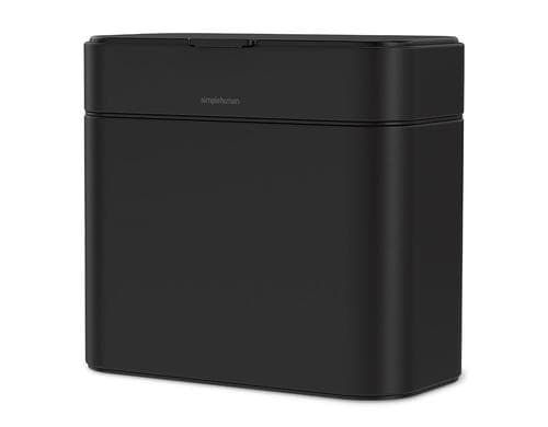 Simplehuman Kompost Caddy, Schwarz matt 4 Liter, Edelstahl, magnetischer Halterung