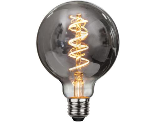 LED Spiral Filament G95 E27 2W 50lm, dimmbar, 2100K, Smoked Glass