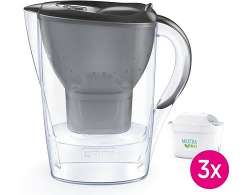 Brita Tischwasserfilter Marella graphite inkl. 3 Kartuschen, 2.4 Liter