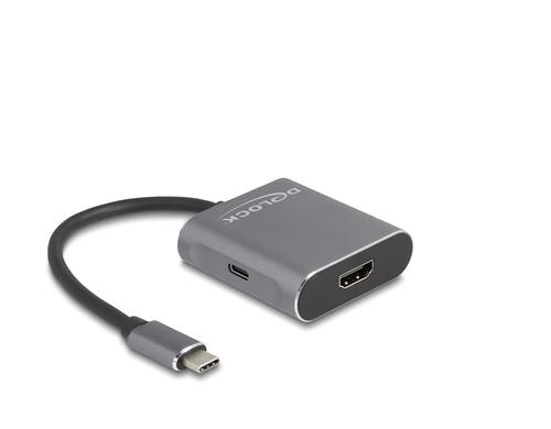 Delock USB Typ-C Splitter zu 2x HDMI MST mit USB Type-C, PD