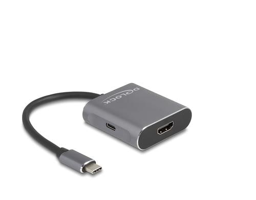 Delock USB Typ-C Splitter zu 1x HDMI + 1x DisplayPort MST mit USB Type-C, PD