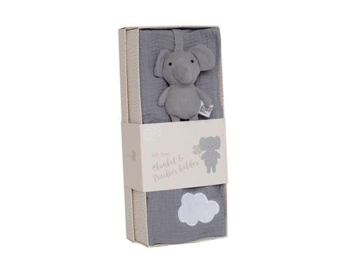 JABADABADO Geschenkset Buddy elephant Decke Grau, Alter: 0+