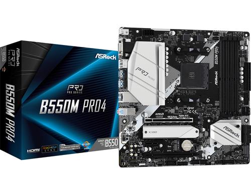 ASRock B550M PRO 4, mATX, AM4 AMD B550, 4x DDR4, PCI-E 4.0