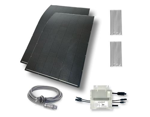 AutoSolar Balkonkraftwerk 600W Kit mi600v2, fr 2x 375 W Modul flex