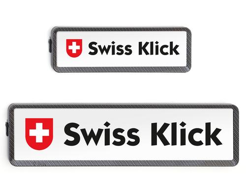 SWISS KLICK Nummernrahmen Langformat SET Carbon Look, 8x30 + 11x51cm