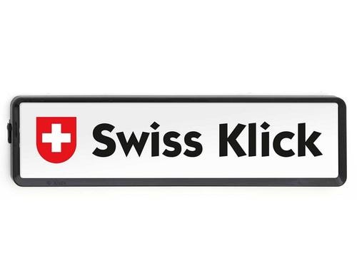 SWISS KLICK Nummernrahmen hinten Schwarz Langformat 11x51cm