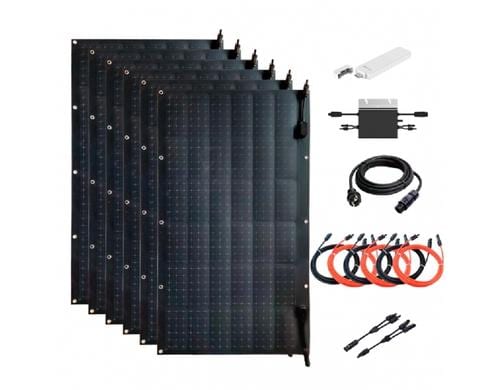 Technaxx Solar Balkonkraftwerk 600W TX-233 HM-600, fr 6x 105 W Modul Monokris.WiFi-S.