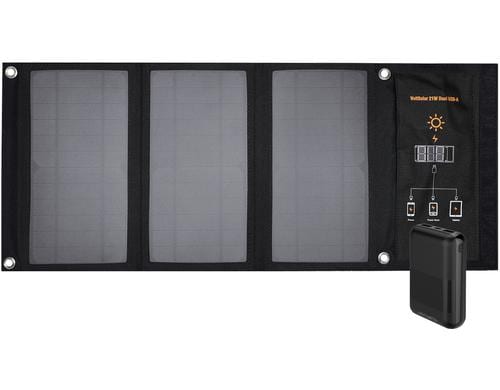 4smarts Solar Panel VoltSolar (inkl. PB) 21W mit 10000 mAh Powerbank Set