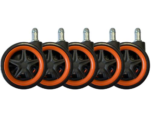 LC-POWER Gaming Stuhlrollen 5er Set. Orange