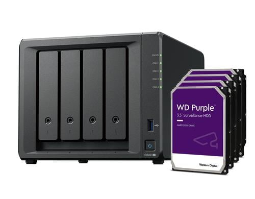 Synology DS423+, 4-bay NAS inkl. 4x 4TB HDD WD Purple