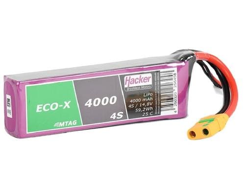 TopFuel LiPo-Akku 14.8V 4000mAh 4S 25C MTAG 140x43x26 mm, 355 g, XT90-S