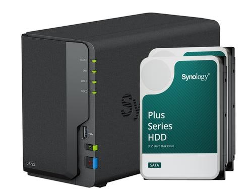 Synology DS223, 2-bay NAS inkl. 2x 4TB HDD Synology Plus HAT33x