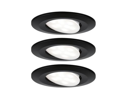 Paulmann EBL Set Calla rund schwarz matt dim LED 3x680lm 4000K 6W 230V IP65