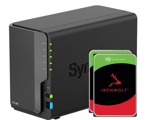 Synology DS224+, 2-bay NAS inkl. 2x 1TB HDD Seagate Ironwolf