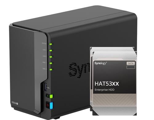 Synology DS224+, 2-bay NAS inkl. 2x 4TB HDD Synology Ent. HAT53x