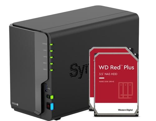 Synology DS224+, 2-bay NAS inkl. 2x 2TB HDD WD Red Plus