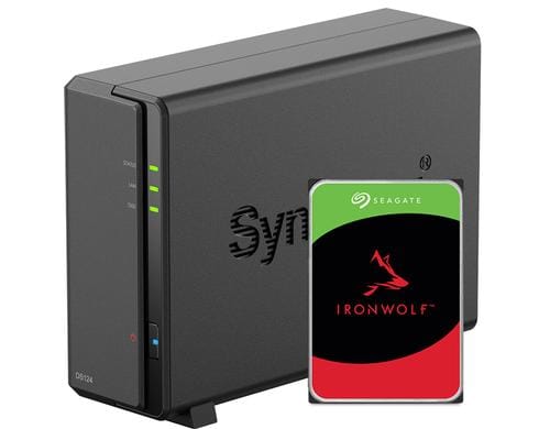 Synology DS124, 1-bay NAS inkl. 1x 2TB HDD Seagate IronWolf