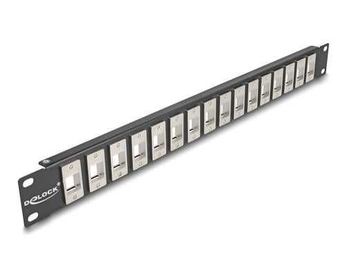 Delock 19 Keystone Patchpanel 16 Port, 1 HE, schwarz