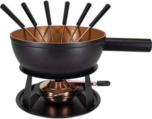 Nouvel Ksefondue Set Copper 9 teilig, fr 6 Per,  22cm, Aluminiumguss