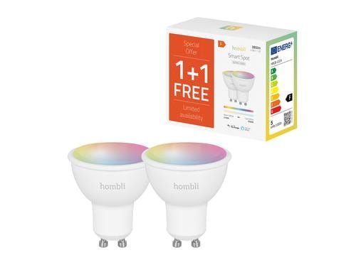 Hombli Smart Spot GU10, 4.5W, 380lm, RGB + CCT , 2er