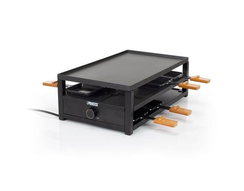 Princess Raclette-Grill Black Steel 1300W, 8 Personen, 2m Kabel