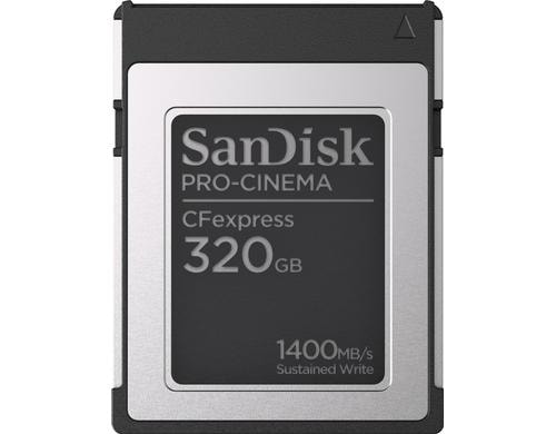 SanDisk PRO Cinema CFexpress 320GB Bis 1500 MB/s (s), 1700 MB/s (l)