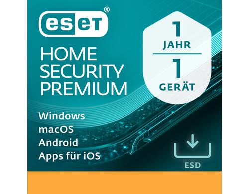 ESET HOME Security Premium - ESD Voll, 1yr, 1us, ML