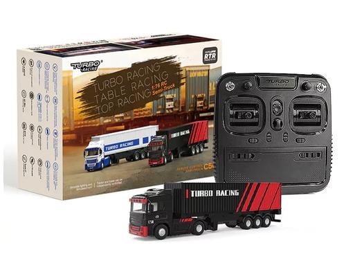 Turbo Racing Semi Truck C50 1:76, RTR, Black, mit Trailer und Container