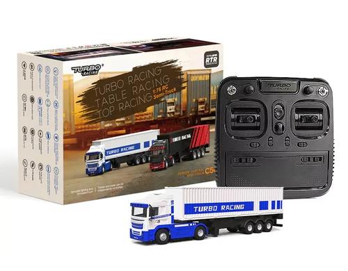 Turbo Racing Semi Truck C50 1:76, RTR, White, mit Trailer und Container