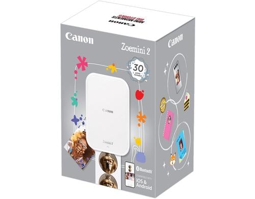 Canon Zoemini 2 pearlweiss Bundle inkl. ZP-2030 + Circle Stickers + Tasche