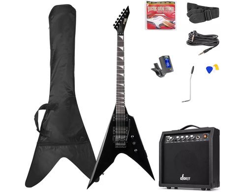 MAX GigKitRB E-Gitarrenset, Rock-Style, schwarz